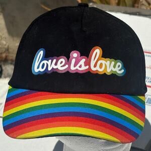 Black & Rainbow Love Is Love Hat